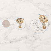 Beer, beige ballonnen, heteluchtballon, Baby showe Confetti (Voorkanten)