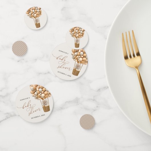 Beer, beige ballonnen, heteluchtballon, Baby showe Confetti (Groep)