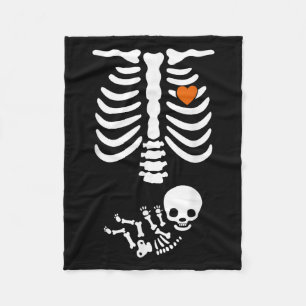 Beer Belly &amp; Baby Skelet Zwangerschapskoppels  Fleece Deken