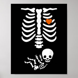 Beer Belly &amp; Baby Skelet Zwangerschapskoppels  Poster