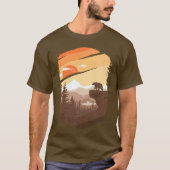 Beer Bergen Grafisch Bruin T-shirt (Voorkant)