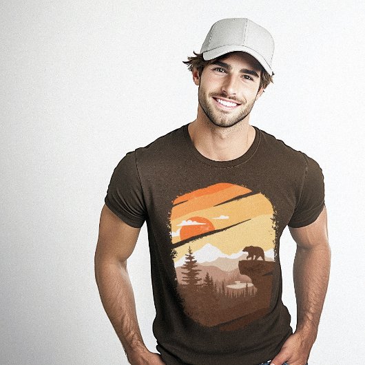 Beer Bergen Grafisch Bruin T-shirt
