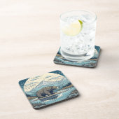 Beer, Bergen, Meer, Volle Maan Ai Art Bier Onderzetter (Rechterzijde)