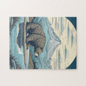 Beer, Bergen, Meer, Volle Maan Ai Art Legpuzzel (Horizontaal)