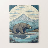 Beer, Bergen, Meer, Volle Maan Ai Art Legpuzzel (Verticaal)