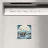 Beer, Bergen, Meer, Volle Maan Ai Art Magneet (Insitu (Vaatwasser))