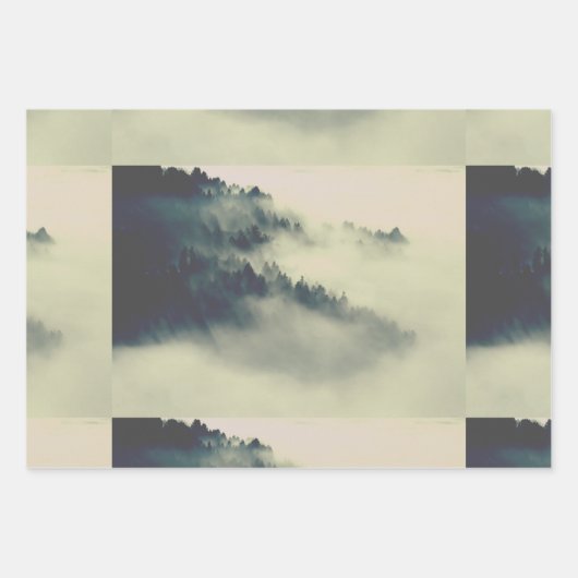 Beer, bergen, zwarte en rode Lumberjack set Inpakpapier Vel (Voorkant 3)