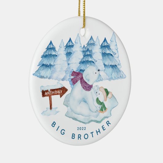 Beer Big Brother kerstversiering Keramisch Ornament (Rechts)