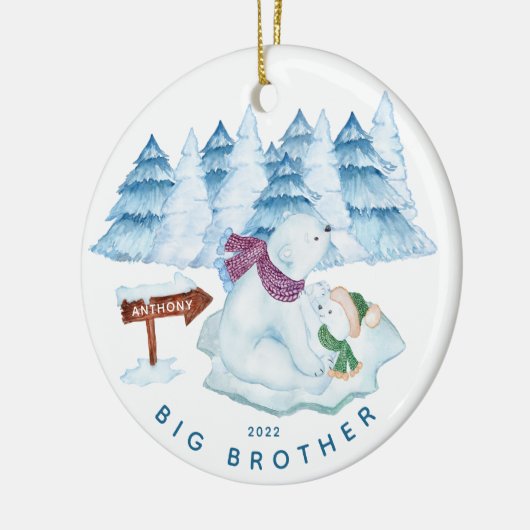 Beer Big Brother kerstversiering Keramisch Ornament (Links)