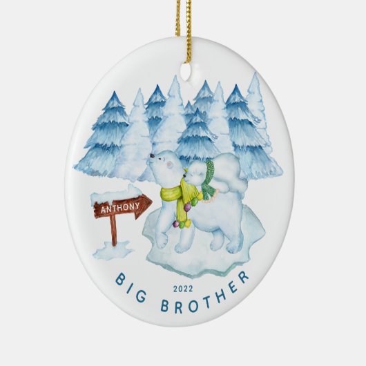 Beer Big Brother kerstversiering Keramisch Ornament (Rechts)