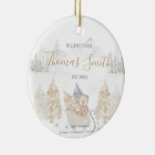 Beer Big Brother Winter Woodland Mountain Ceramic Keramisch Ornament (Rechts)