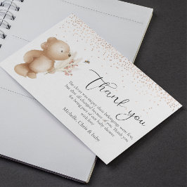 Beer & Bij Baby Shower Bedankkaart