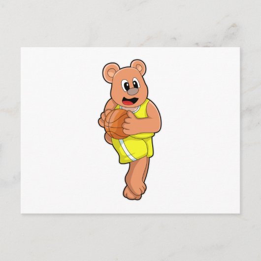 Beer bij basketsporten briefkaart (Voorkant)