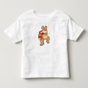 Beer bij boksen met boks handschoenen kinder shirts
