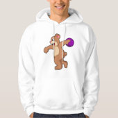 Beer bij Bowling met Bowling-bal Hoodie (Voorkant)