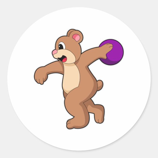 Beer bij Bowling met Bowling-bal Ronde Sticker (Voorkant)