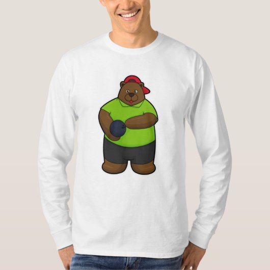 Beer bij Bowling met Bowling-bal T-shirt (Voorkant)