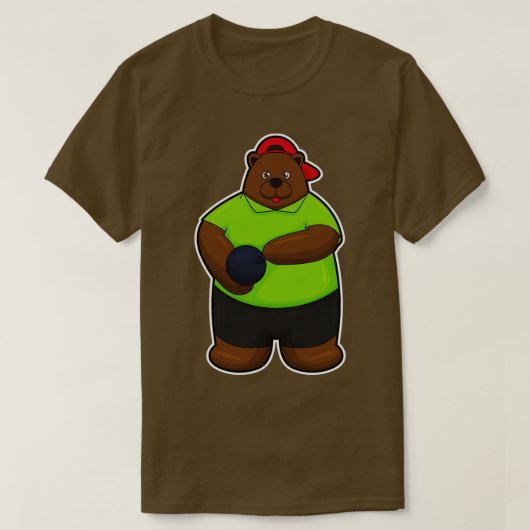 Beer bij Bowling met Bowling-bal T-shirt (Design voorkant)