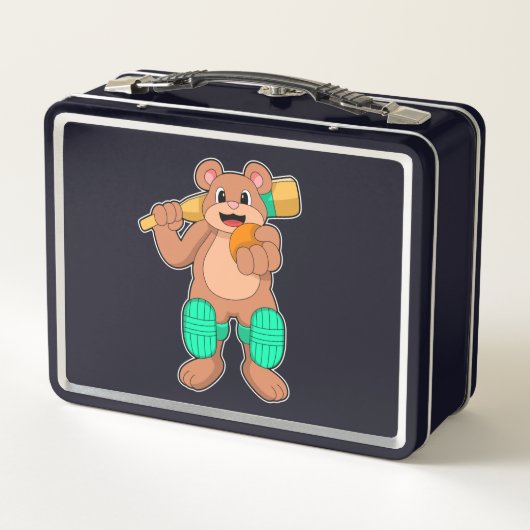 Beer bij Cricket met cricket bat (Achterkant)