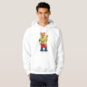 Beer bij Cricket met cricket bat Hoodie (Voorkant volledig)