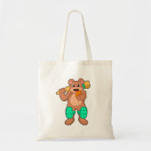 Beer bij Cricket met cricket bat Tote Bag (Voorkant)