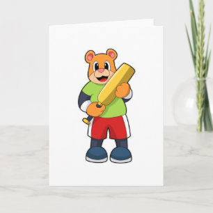 Beer bij Cricket met cricketbat Kaart