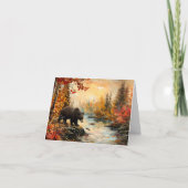  Beer bij de Creek Autumn Foliage Blank Notitiekaartje (Voorkant)