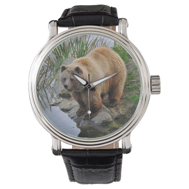 Beer bij een meer horloge (Voorkant)