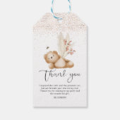 Beer & Bij Eerste Verjaardag Dankkaart Cadeaulabel (Achterkant)