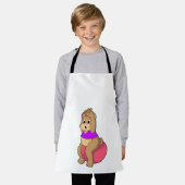 Beer bij fitness met oefenbal.PNG Schort (Gedragen)