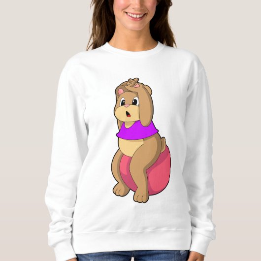 Beer bij fitness met oefenbal.PNG Trui (Voorkant)