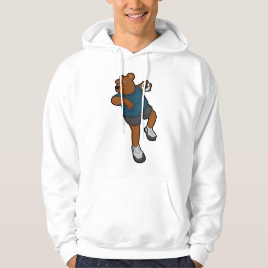 Beer bij Handbalspeler met handbal Hoodie (Voorkant)