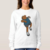 Beer bij Handbalspeler met handbal Trui (Voorkant)