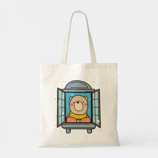 Beer bij het raam tote bag (Achterkant)