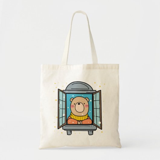 Beer bij het raam tote bag (Voorkant)
