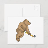 Beer bij Hockey met Hockey bat Briefkaart (Voorkant / Achterkant)