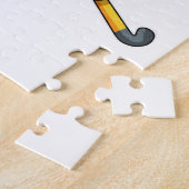 Beer bij Hockey met Hockey bat Legpuzzel (Zijkant)
