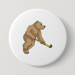 Beer bij Hockey met Hockey bat Ronde Button 7,6 Cm