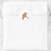 Beer bij Hockey met Hockey bat Ronde Sticker (Tas)