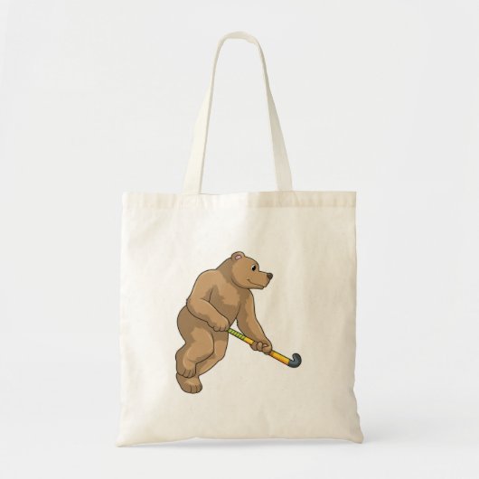 Beer bij Hockey met Hockey bat Tote Bag (Voorkant)