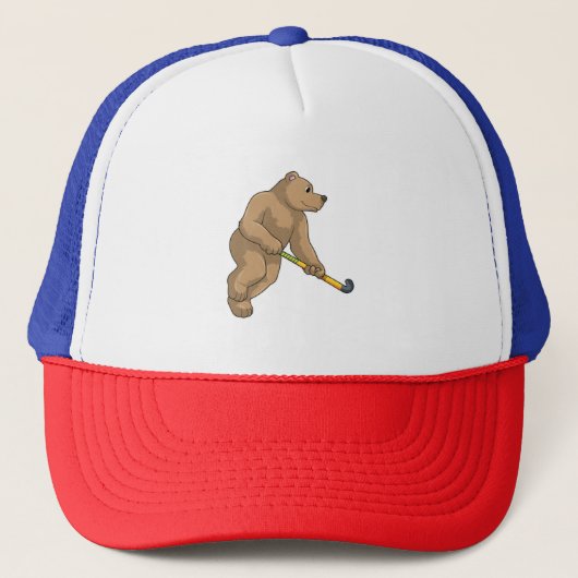 Beer bij Hockey met Hockey bat Trucker Pet (Voorkant)