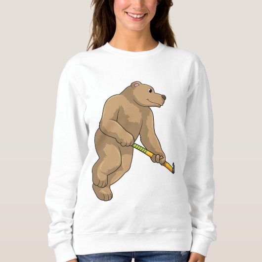 Beer bij Hockey met Hockey bat Trui (Voorkant)