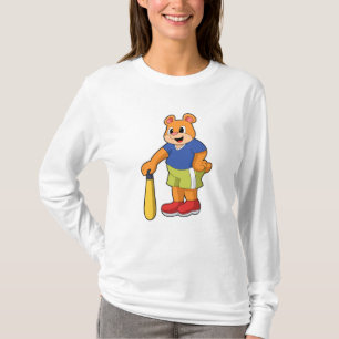 Beer bij honkbal met honkbalknuppel t-shirt