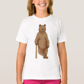 Beer bij honkbal met honkbalknuppel t-shirt (Voorkant)