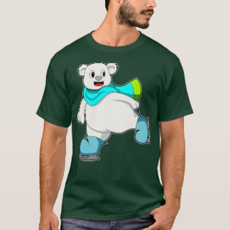Beer bij ijsschaatsen met ijs-schaatsen 1 t-shirt