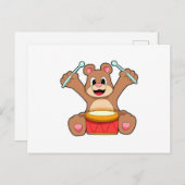 Beer bij muziek met trommel briefkaart (Voorkant / Achterkant)