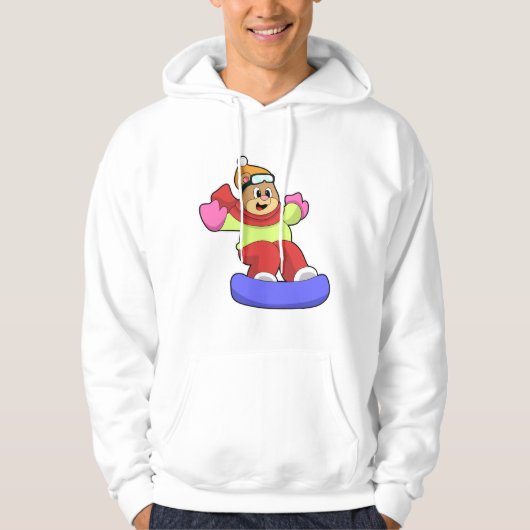 Beer bij Snowboarding met Snowboard Hoodie (Voorkant)