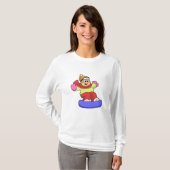 Beer bij Snowboarding met Snowboard T-shirt (Voorkant volledig)