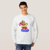 Beer bij Snowboarding met Snowboard T-shirt (Voorkant volledig)