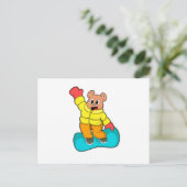 Beer bij snowboardsporten briefkaart (Staand voorkant)